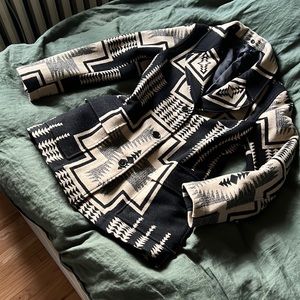 Pendleton Black and Cream Wool Coat